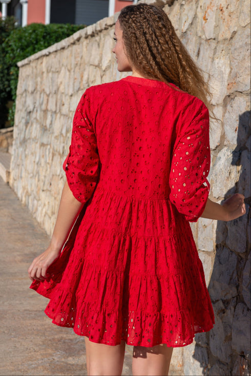 Tunikakleid Rot 5066 F FRESH COTTON